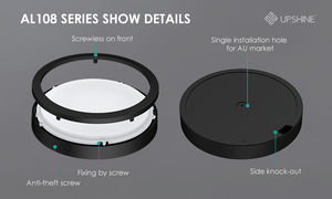 Plafonnier Upshine IP65 IK10 à intensité variable, en matériau ignifuge, avec kits d'urgence |   Capteur réglable, 3CCT, puissance - Product Image 4