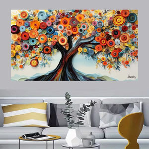 OEM キャンバス掛け絵 抽象的なカラフルな木、モダンな風景画ポスター＆ウォールプリント、ワンピースカスタマイズ - Product Image 4