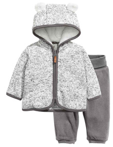 Ventes en gros de sweats à capuche vintage en laine mélangée pour bébés et nourrissons, ensembles de vêtements unisexes - Product Image 2