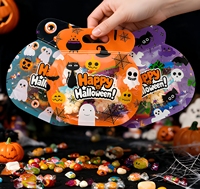 Pochette refermable personnalisée pour Halloween avec motifs toile d'araignée, fantôme et citrouille pour emballage de bonbons et cadeaux (Option logo personnalisé)