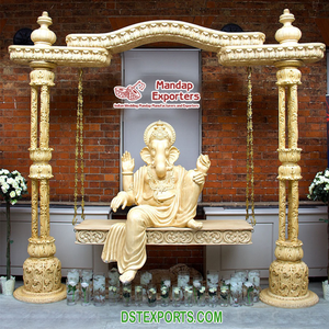 Decoración Metálica de Entrada con Temática India de Ganesha y Elefante para Bodas Hindúes, Estilo Moderno, Tamaño Personalizado y Ligera - Product Image 6