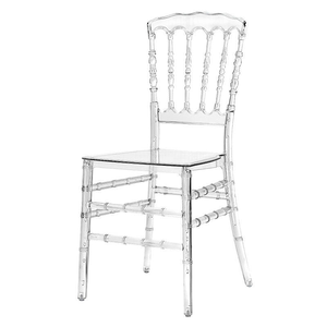 Chaise de salle à manger Chiavari en acrylique transparent empilable, étanche, design fantôme moderne en métal et résine pour hôtel, appartement, salon - Product Image 5