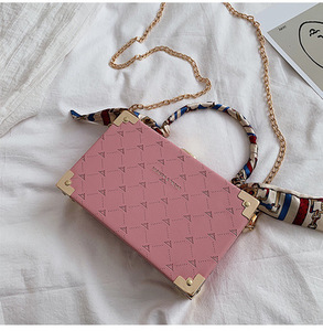 กระเป๋าแมสเซนเจอร์ขนาดเล็กสไตล์เกาหลี,กระเป๋าทรงสี่เหลี่ยมขนาดเล็กสะพายไหล่ข้างเดียวทำจากผ้าไหมพกพาได้สำหรับผู้หญิงปี<span class=keywords><strong>2020</strong></span> - Product Image 5