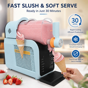 Machine à slushie électrique automatique 2-en-1 pour la maison, crème glacée et slush sans glace, refroidissement rapide, capacité 1,8 L, anti-gel - Product Image 4