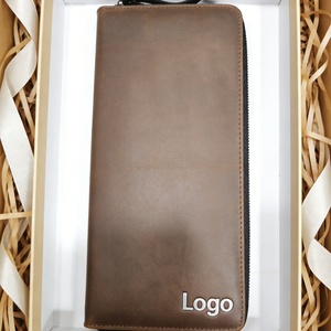 Custom logo Color Zipper Carrying Pouch Special Purpose Cases Sports Scorecards Notes Bag Genuine Leather Golf Gloves Holder - Product Image 3