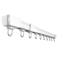 Rail de rideau universel extensible à simple rail, fixation murale ou plafond, rail coulissant droit pour la décoration de fenêtre