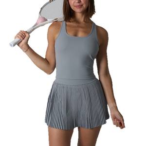 Tenue de tennis personnalisée à séchage rapide, robe de tennis sans manches <span class=keywords><strong>pour</strong></span> femme avec short intégré, vêtements de sport actifs - Product Image 2