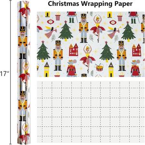 Papel de Regalo Plateado con Diseño de Cascanueces, 17 Pulgadas x 32.8 Pies, Revestimiento de una Cara, para Manualidades y Regalos - Product Image 4