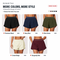 Ensemble de sport et yoga 2 pièces Dingtai pour femme : haut court brossé à col en V et blocs de couleur, short taille haute sculptant et rehausseur de fessiers