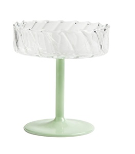 Verre à <span class=keywords><strong>champagne</strong></span> Aqua Jade en borosilicate soufflé à la main, verre coupe à rayures transparentes - Product Image 1