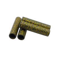 Embouts métalliques cylindriques personnalisés noir et or à texture craquelée pour cordons de serrage et lacets – Vente en gros