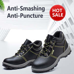 JIANKUN-Chaussures de sécurité unisexes en cuir gaufré anti-impact, anti-crevaison, antidérapantes, <span class=keywords><strong>pour</strong></span> la construction - Product Image 4