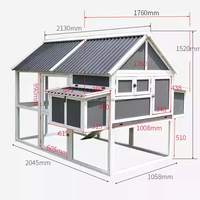 Grand poulailler de luxe en bois pour l'extérieur, mobilier d'élevage en bois, maisonnette imperméable pour poules pondeuses, en bois de sapin et PVC