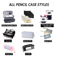 Nouvelle trousse à crayons transparente en PVC, sac Ita, vente en gros, logo personnalisé, grande capacité, pour l'école, le bureau, les filles, avec poignée, Estuche Transparente
