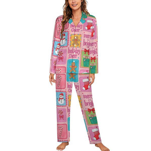 Pigiami Natalizi di Lusso Personalizzati con Cartoni Animati, Set da 2 Pezzi per Famiglia, Donna e Bambina, Abbigliamento da Casa - Product Image 3