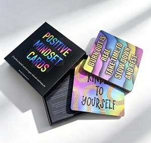 Jeu de cartes d'affirmation positive personnalisées <span class=keywords><strong>avec</strong></span> impression et estampage à chaud doré – Cartes de jeu d'affirmation positive - Product Image 5