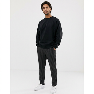 Sudadera Negra para Hombre, Cuello Redondo, Estilo Informal, Algodón, Ropa de Calle, Talla Grande, Venta al por Mayor, Moda - Product Image 1