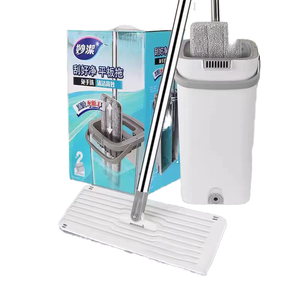 Fregona plana <span class=keywords><strong>de</strong></span> doble uso Miaojie con mango giratorio, fácil <span class=keywords><strong>de</strong></span> limpiar, lavado a <span class=keywords><strong>mano</strong></span>, red húmeda seca, poste <span class=keywords><strong>de</strong></span> acero rojo para suelos <span class=keywords><strong>de</strong></span> <span class=keywords><strong>madera</strong></span> y baldosas - Product Image 1