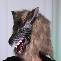 Máscara de Hombre Lobo Terrorífica en Oferta, Forma Facial Horripilante, Decoración de Pelaje Suave, Accesorio de Disfraz para Fiesta de Halloween