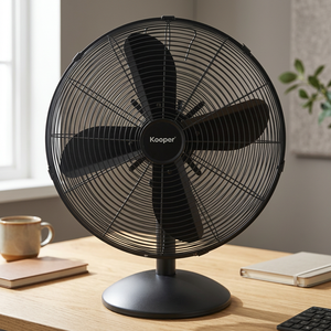 Ventilatore da Tavolo Elettrico Kooper a 4 Pale, 3 Velocità, 50W, Diametro Pale 18-28.9 Pollici, Controllo Meccanico, Design in Metallo Nero, 220-240V - Product Image 3
