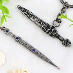 Wholesale Custom Antique Metal Souvenir Keychain Katana Sword Key Chains