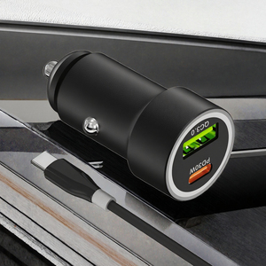 Chargeur de voiture rapide PD3.0, double port USB Type-C USB-A, adaptateur auto pour téléphones iPhone Samsung Android - Product Image 3