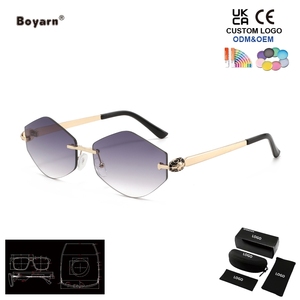 Gafas de Sol Cuadradas Pequeñas de Alta Calidad Boyarn para Hombre y Mujer, UV400, Logotipo Personalizado, Lentes de Sol sin Montura con Marco de PC - Product Image 2