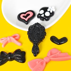 Cabochon en résine noir style miroir et peigne, à prix abordable, pour maison de poupée, bricolage, scrapbooking et décoration de coque de téléphone - Product Image 5