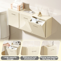 Organisateur mural multifonctionnel UFORU pour cuisine, salle de bain, toilettes, bureau, avec poubelle à couvercle rabattable, en plastique