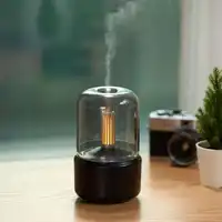 뜨거운 판매 120ml 3d 불꽃 자동차 아로마 테라피 기계 초음파 촛불 가습기 아로마 디퓨저 Led 밤 빛