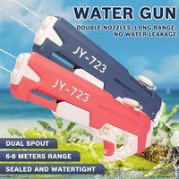 Super Double Barrel Water Soaker Blaster 2 Boquillas Pistolas de chorro de largo alcance Regalo para niños