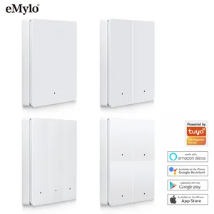 eMylo 1/2/3/4 Gang Tuya ZigBee Wireless Remote Controller Battery Powered Smart Scene Push Button Wall Light Switch