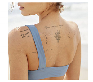 Tatouages temporaires réalistes-60 feuilles petits tatouages amovibles, 30 pièces citations inspirantes mots tatouages - Product Image 2