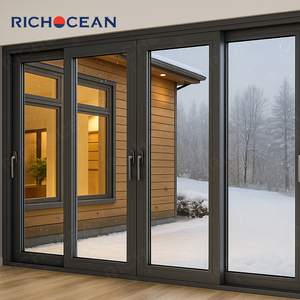Portes coulissantes de patio en aluminium à rupture de pont thermique sur mesure RICHOCEAN, double vitrage Low-E avec <span class=keywords><strong>moustiquaire</strong></span> - Product Image 2