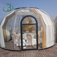 360 °   Dôme transparent en polycarbonate pour glamping, chambre à ciel étoilé, igloo en polycarbonate avec revêtement UV380 pour hôtel et complexe hôtelier