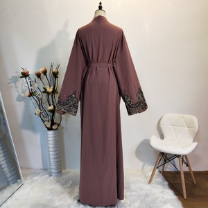 1684# Open Abaya Pearls Full Abayas for Dubai Islamic Women Clothing <b>Kaftan</b> Turkey Dress Abaya Muslim Eid Mubarak - Product Image 4