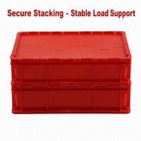 Boîtes de déménagement en plastique empilables et recyclables, robustes, avec couvercle à charnières, étanches, conteneurs logistiques