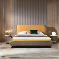 Ensemble de lit moderne en bois de caoutchouc massif HaoYu Furniture, mobilier de chambre d'hôtel de luxe à vendre