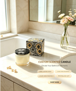 Bougie parfumée en cire de soja avec verre gaufré personnalisé, emballage avec logo privé, bougie aromatique pour la maison, cadeaux d'aromathérapie, vente en gros, décoration intérieure - Product Image 6