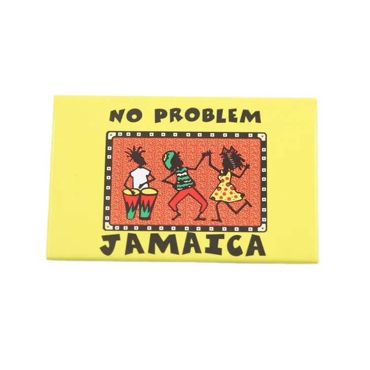 Travelpro tùy chỉnh tấm thiếc tủ lạnh nam châm Jamaica phong cách thiết kế thẻ từ vuông vật liệu từ tính cho quà lưu niệm