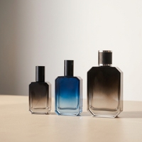Prix d'usine, flacon de parfum en verre rectangulaire vide de haute qualité, rechargeable avec pompe à pression, avec boîte, 30 ml, 50 ml, 100 ml