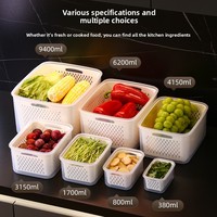 Panier de drainage en PP à prix d'usine, hermétique et compatible micro-ondes, pour le stockage des fruits et légumes en cuisine