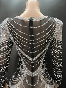 Novance Y3589 Abendkleider 2025 Schwarze Kleider Elegante Damen Ballkleider Funkelnde Perlen Applikation Vestidos De Noche Para Mujer - Product Image 6