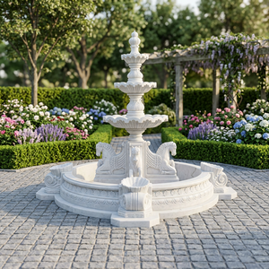 Pierre naturelle Unique Extérieur Jardin Marbre Marbre Statue Fontaines Belle Femme Statue Fontaine D'eau pour parc - Product Image 2
