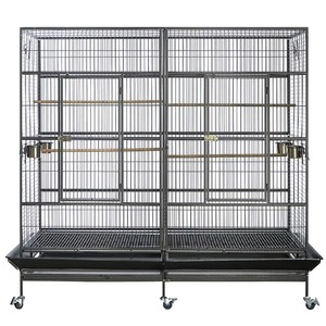 <span class=keywords><strong>Jaula</strong></span> de alambre metálica de alta gama para pájaros, tipo villa, plegable, grande, para loros, <span class=keywords><strong>con</strong></span> <span class=keywords><strong>ruedas</strong></span> silenciosas 360 y bandeja extraíble profunda, apta para viajes. - Product Image 4