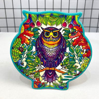 Sous-verres en céramique avec motifs de hibou, tapis de tasse pour boissons, vente en gros d'usine