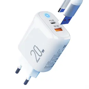 QC 3.0 UE US UK Plug 20W PD Carregador rápido USB Type C Carregador de parede Adaptador de viagem para iPhone