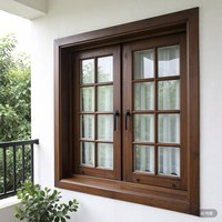 Portes-fenêtres coulissantes à double battant en bois massif, ouverture extérieure, sur mesure, nouveau style chinois, verre trempé