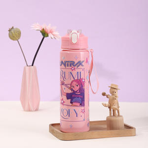 Custom Plastic Water <b>Cups</b> Kids Cartoon Girl Group KPOP Demon Hunters <b>Reusable</b> Plastic Water Bottles <b>with</b> <b>Straws</b> - Product Image 2