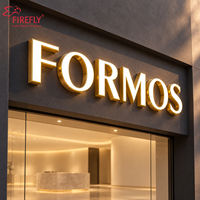 Lettres en relief LED personnalisées plaquées or, face en acrylique, logo 3D, enseigne pour devanture de magasin, signalétique commerciale